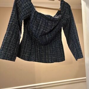 Stylish Blue Plaid Blazer